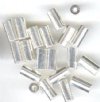 20 12x6mm Bright Silver Plated Tube Beads (2mm Hole)